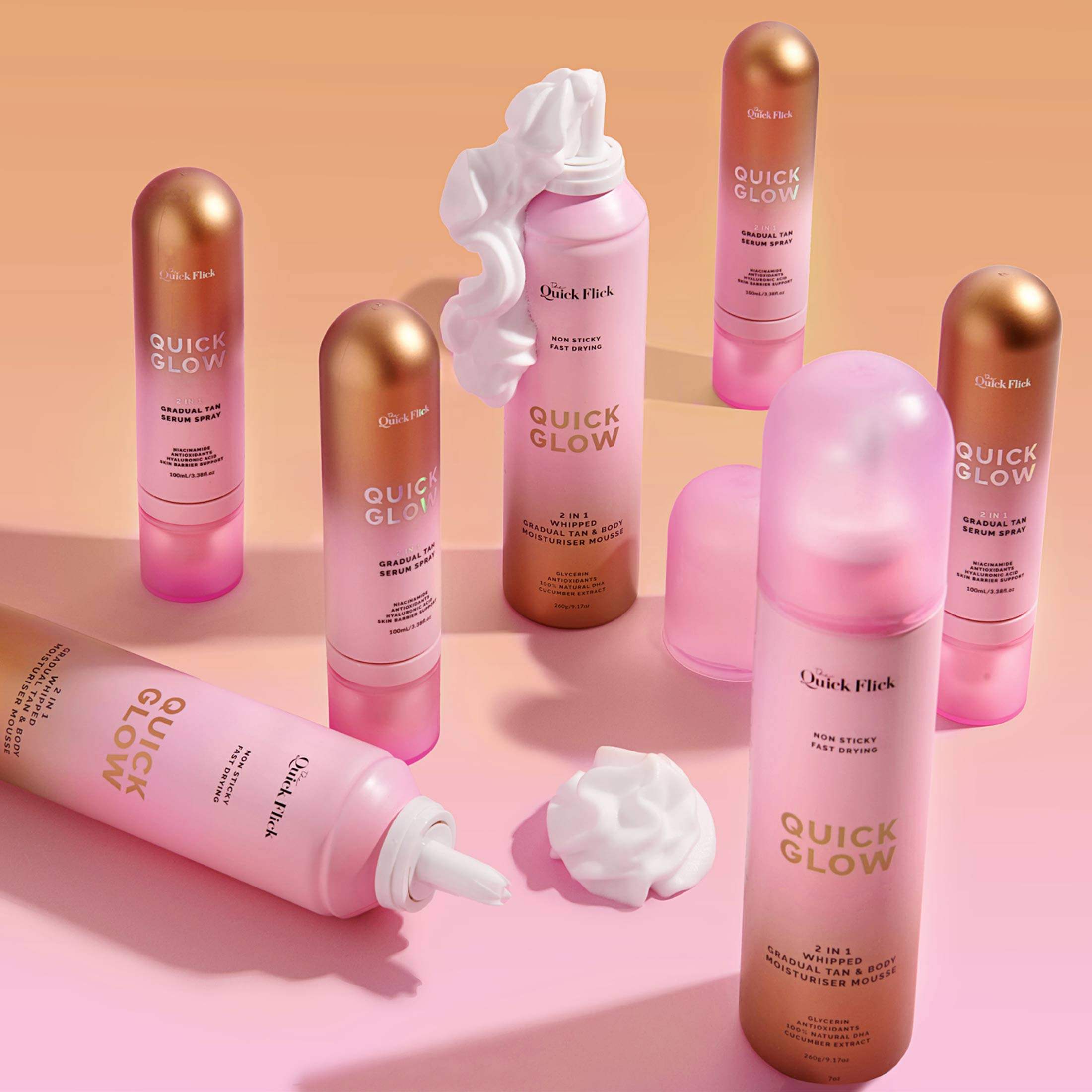 Whipped Gradual Tan Body Moisturiser Mousse - Quick Glow - Quick Flick UK