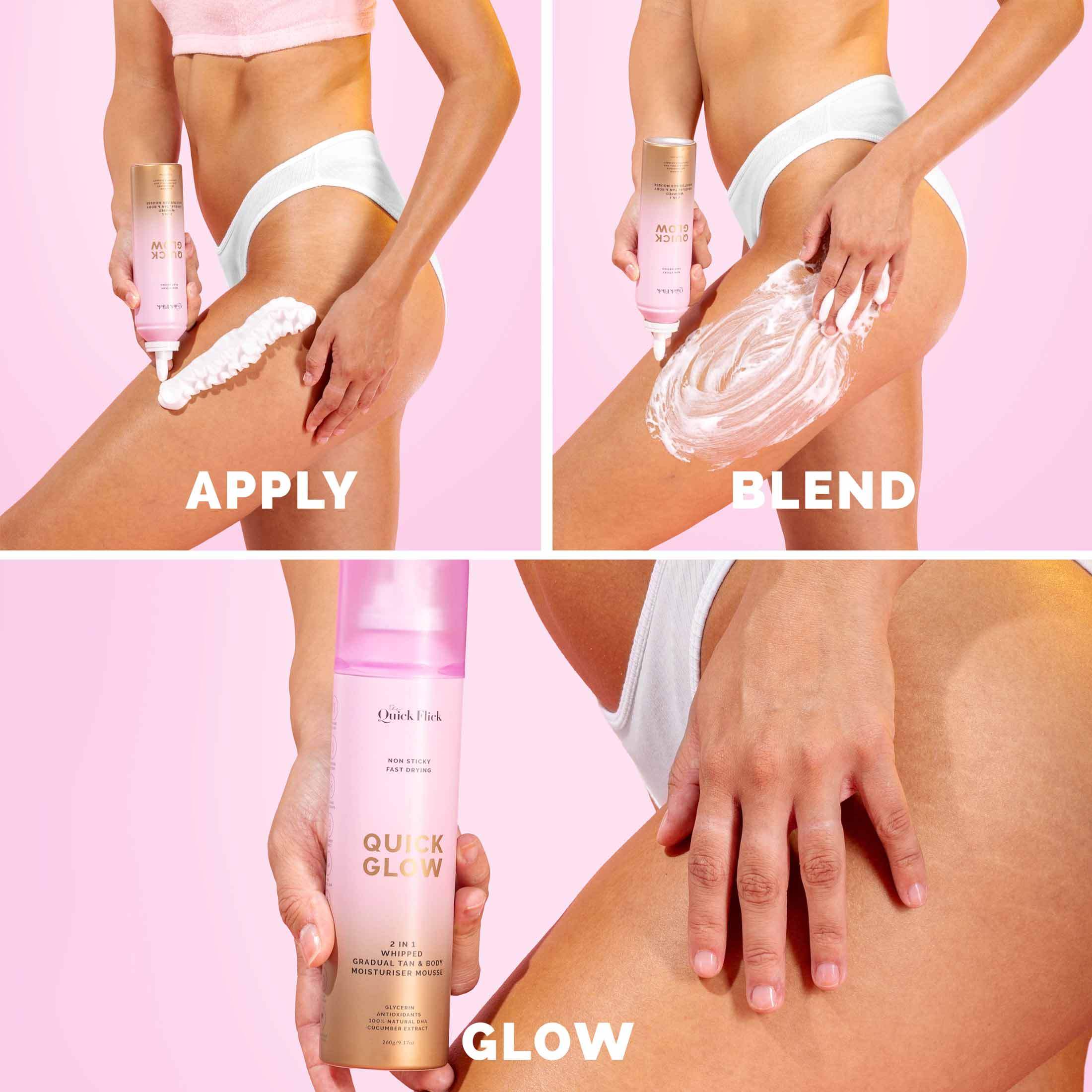 Whipped Gradual Tan Body Moisturiser Mousse - Quick Glow - Quick Flick UK