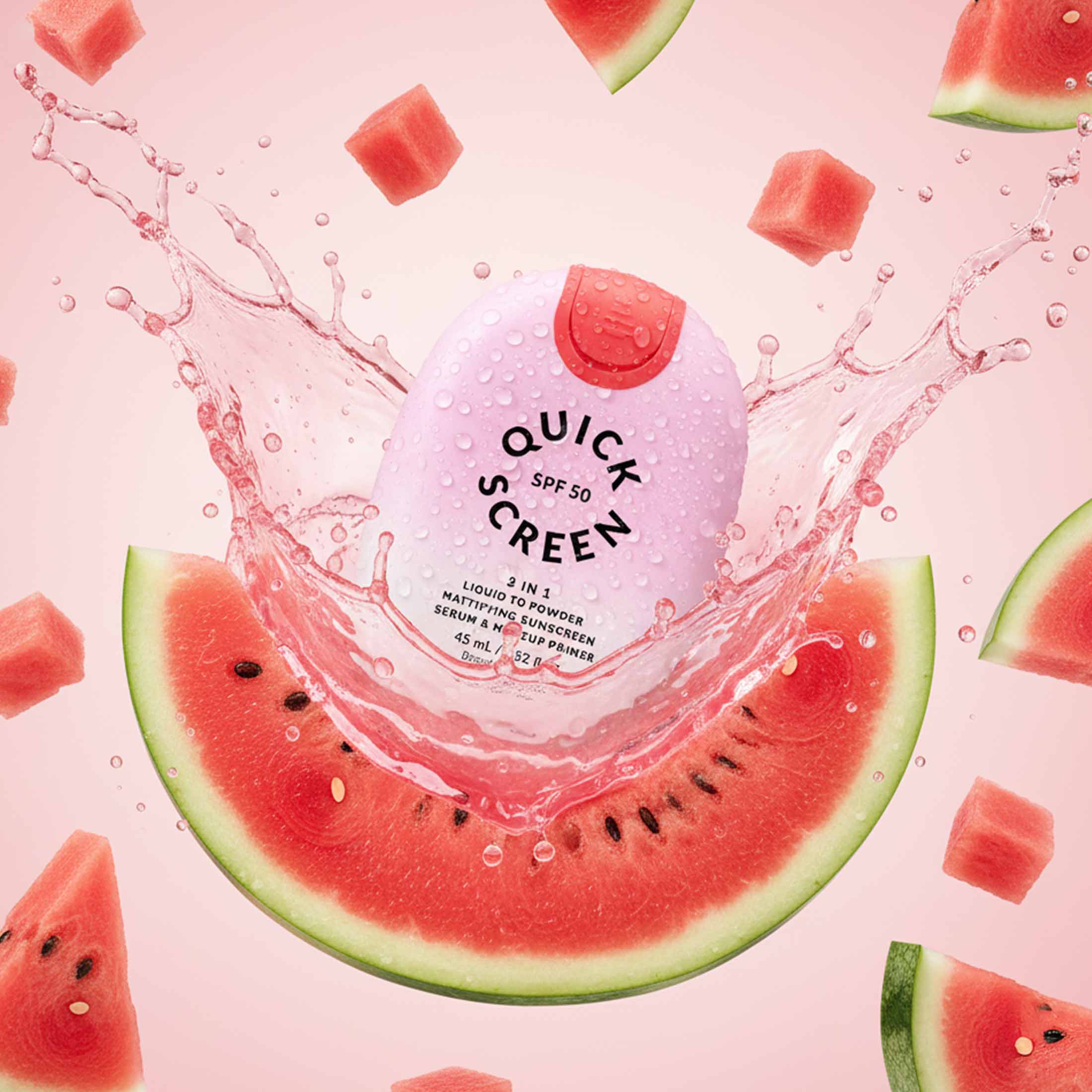 SPF50 Liquid to Powder Mattifying Serum & Primer - Watermelon
