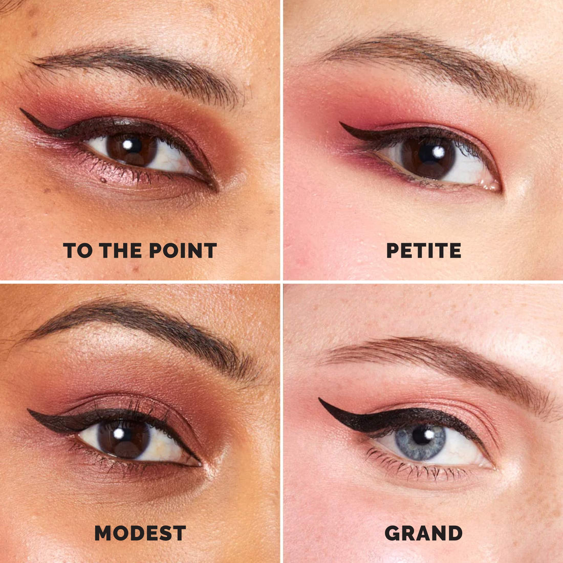 Geflügelter Eyeliner-Stempel / 3 Größen - Intensives Schwarz