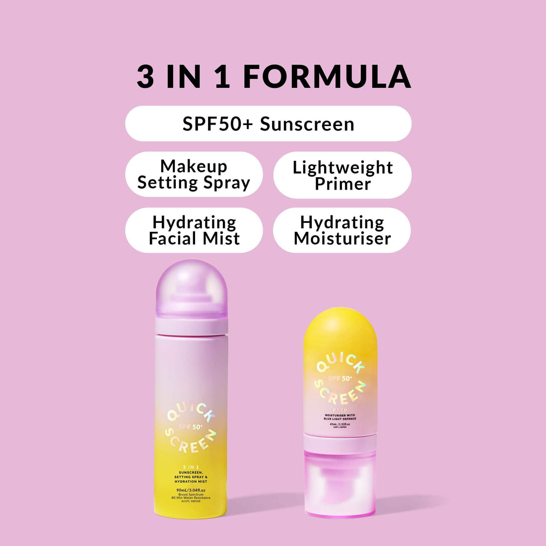 SPF 50+ Prep &amp; Set Bundle - - Quick Flick 