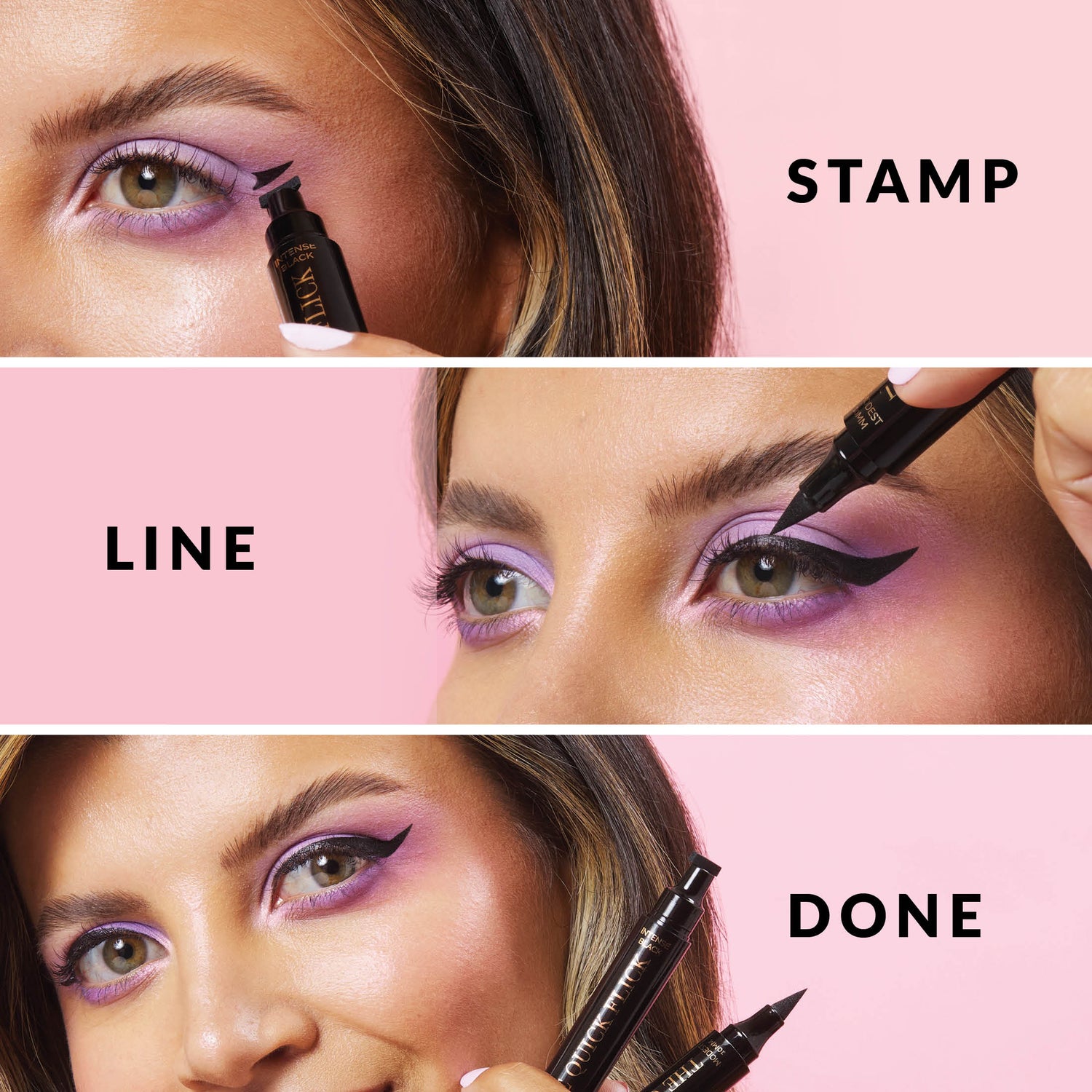 Winged Eyeliner Stamp / 4 Sizes - Intense Black