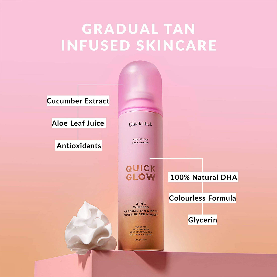 Whipped Gradual Tan Body Moisturiser Mousse - - Quick Flick 