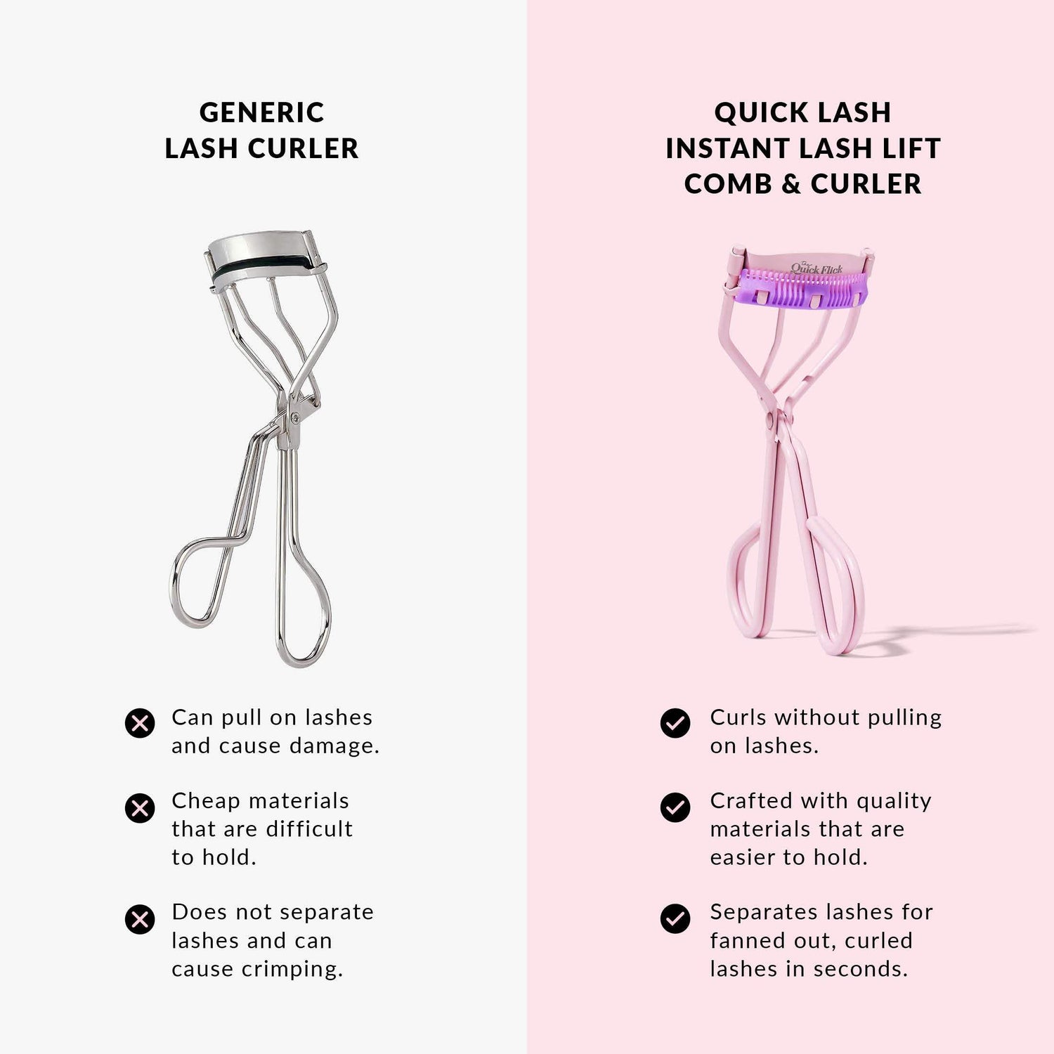 Instant Lash Lift Comb &amp; Curler - Eyelash Curlers - Quick Flick 