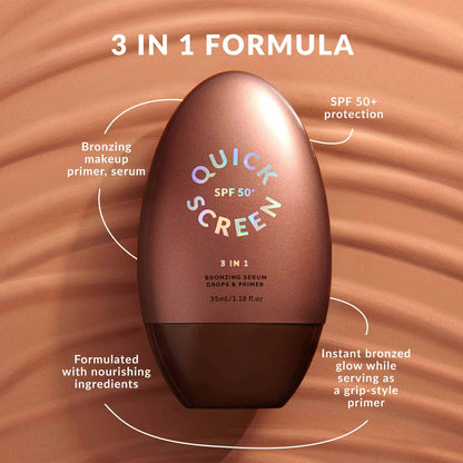 SPF50+ Bronzing Primer &amp; Serum Drops - - Quick Flick 