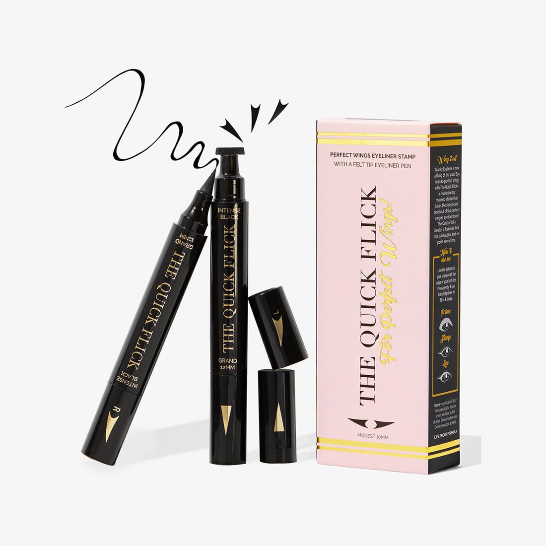 Geflügelter Eyeliner-Stempel / 3 Größen - Intensives Schwarz